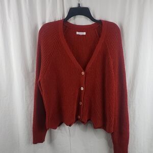 LC Lauren Conrad XXL Burnt Orange Button Up Cardigan